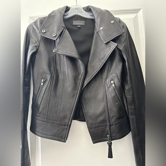 Mackage for Aritzia Kenya Lamb Leather Moto Jacket Black sz XS - Picture 6 of 10